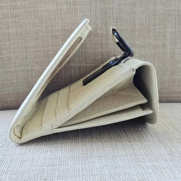 Gucci Cardholder Wallet Bifold Off White Genuine Leather Purse Made in Italy - Picture 14 of 14